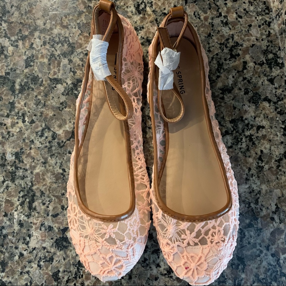 NEW Call it Spring Pastel Pink Lace Flats
